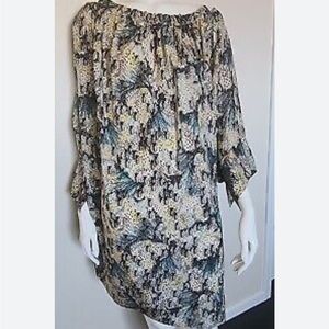 Anthropologie Rutzou 100% Silk Critter Carnival Tunic Dress 6 $248 Bugs